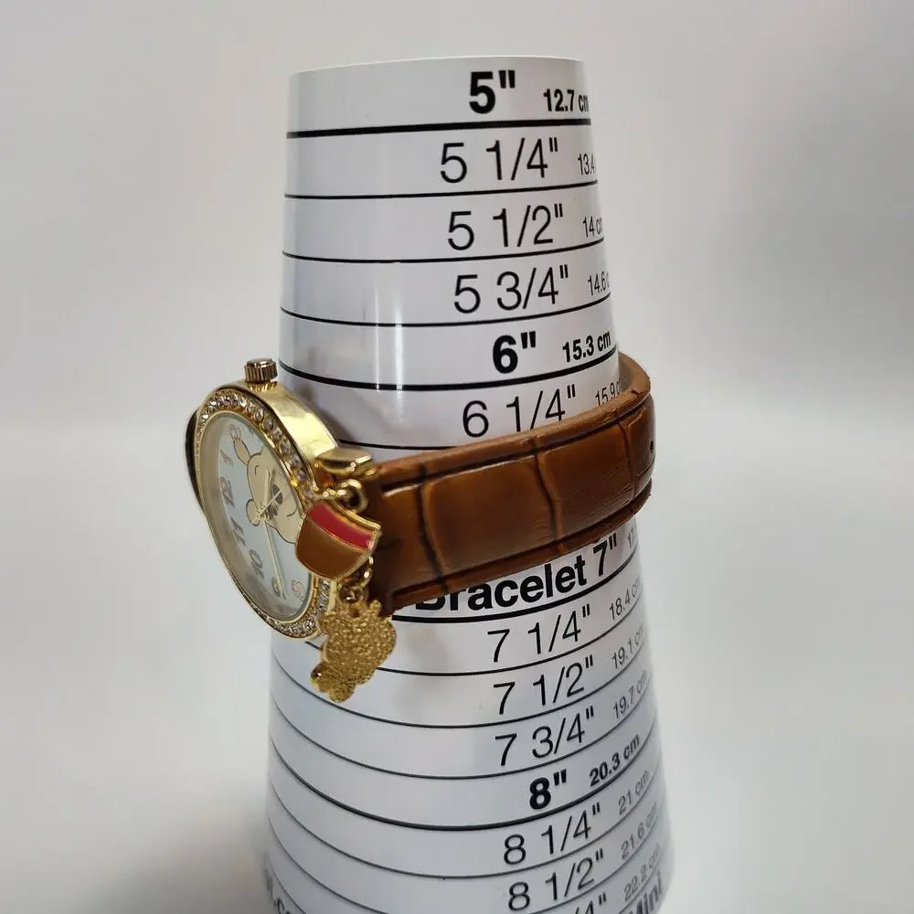 Disney Winnie the Pooh Charm Dangle Watch Bee Hunny Rhinestone Gold